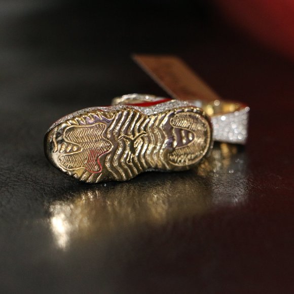 Men's 10k Yellow Gold Jumpman Jordan 23 black Shoe 2.0 inch Real Diamond Pendant 1.2ct