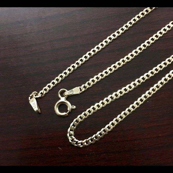14k Yellow Gold 2mm Cuban Chain 18”