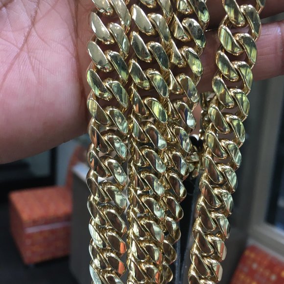 14k Yellow Gold 12mm Miami cuban 26"