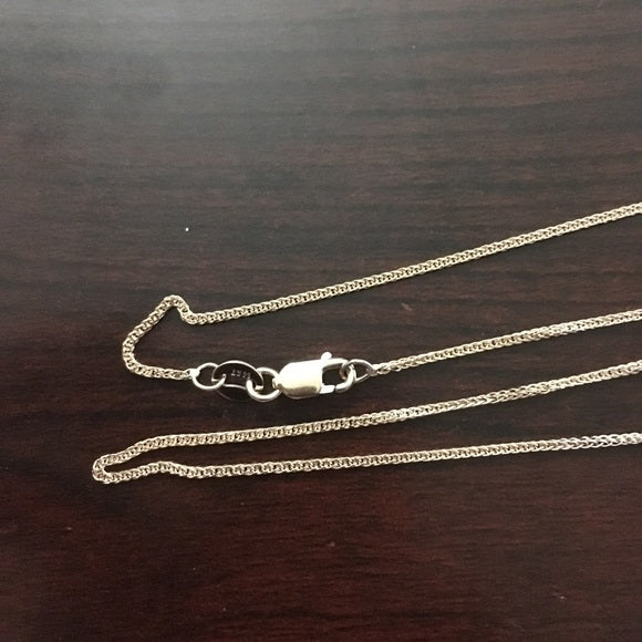 14k Rose Gold 0.8mm Diamond Cut Wheat chain 24”