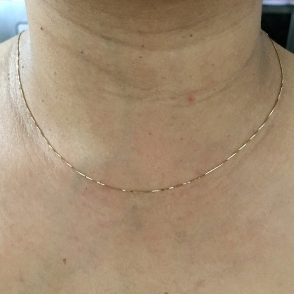 0.6 MM 14k Solid Yellow Gold Thick Box Chain 18"