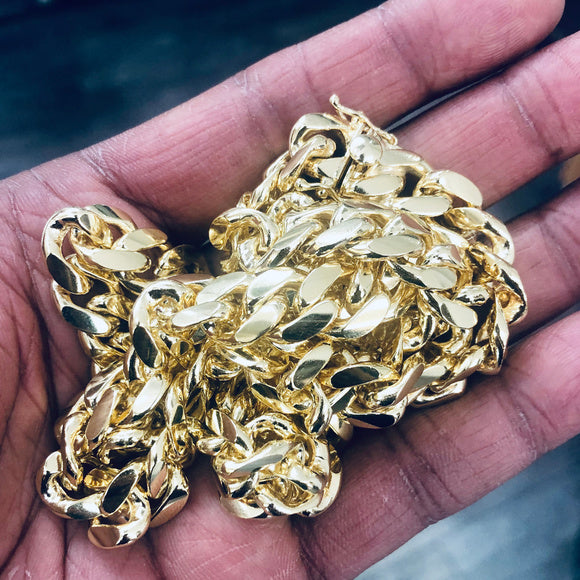 14k Yellow Gold 12mm Miami cuban 26"