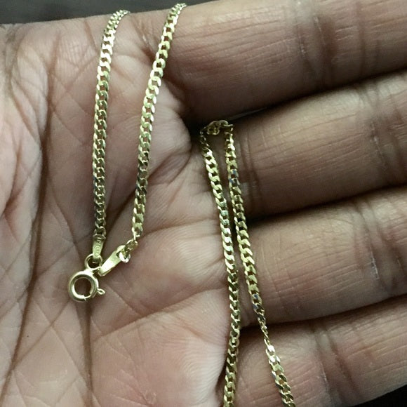 14k Yellow Gold 2mm Cuban Chain 18”