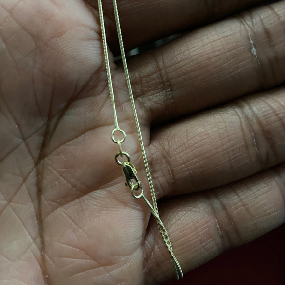 14K Yellow Gold 0.7mm Round Snake Chain - 20"