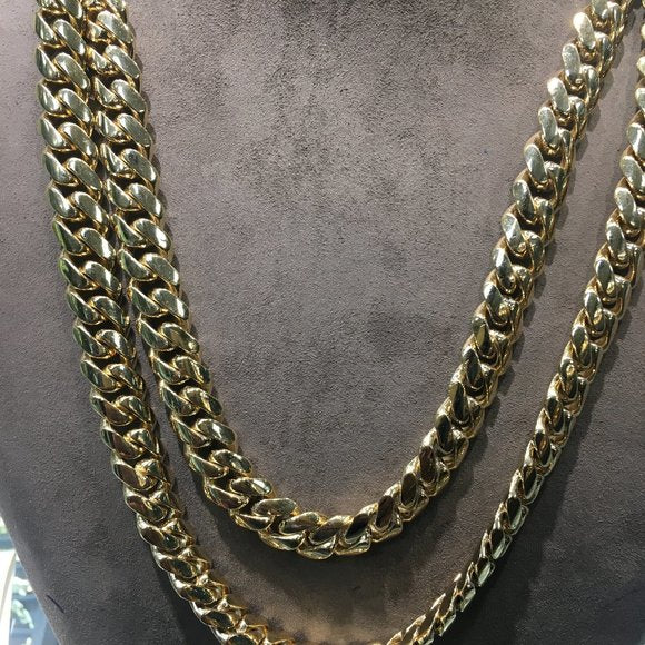 14k Yellow Gold 12mm Miami cuban 26"