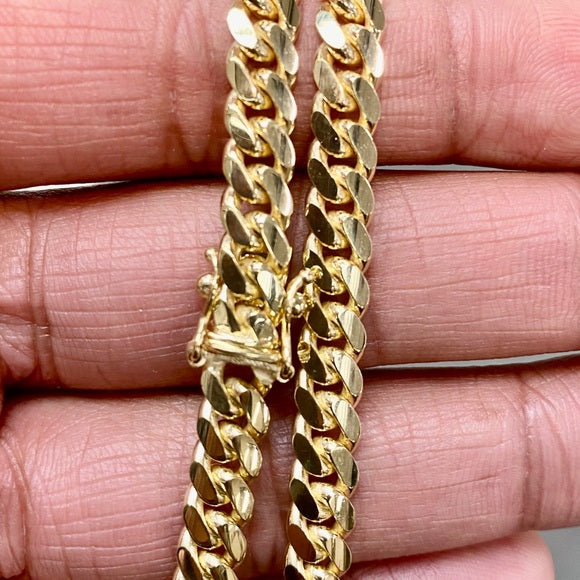 Men’s 14k Solid Gold 6.9mm Miami Cuban Chain 26”
