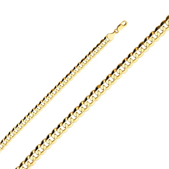 14k Yellow 8.2mm Cuban Concave Chain - 22"
