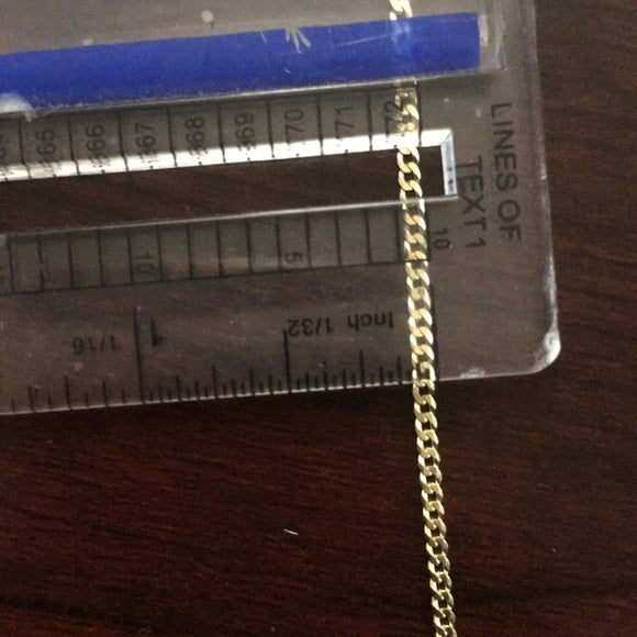 14k Yellow Gold 2mm Cuban Chain 18”
