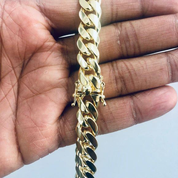 14k Yellow Gold 12mm Miami cuban 26"