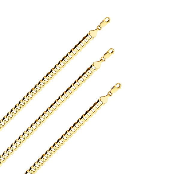 14k Yellow 8.2mm Cuban Concave Chain - 22"