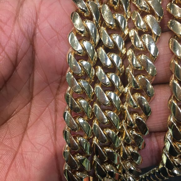 14k Yellow Gold 12mm Miami cuban 26"