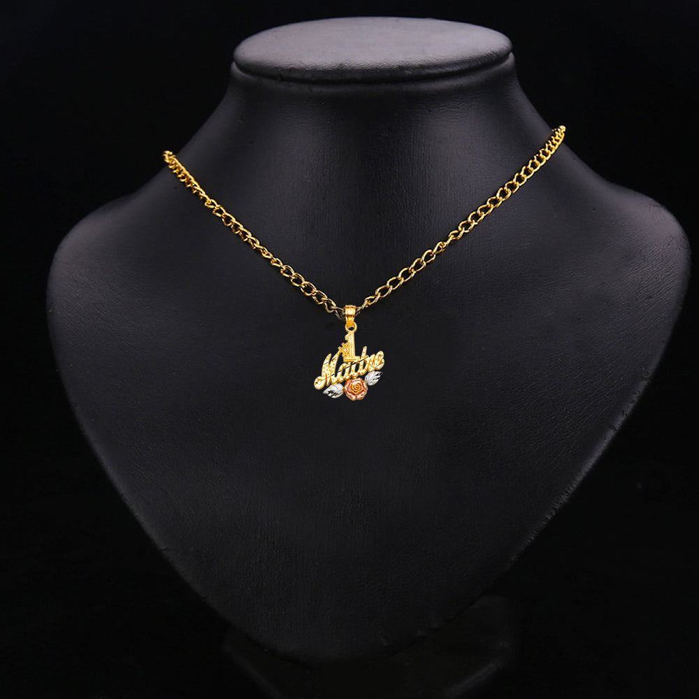 14K Tri Color Gold Madre Pendant