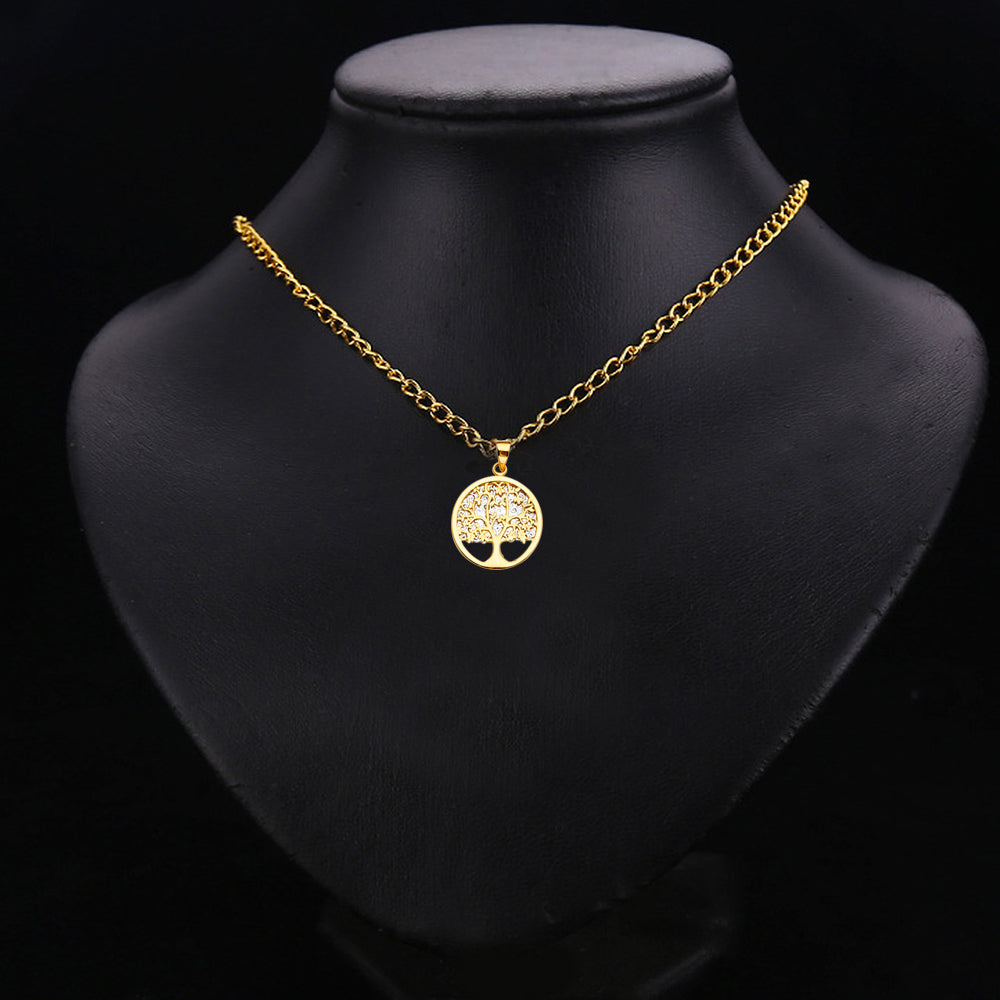14K Two Tone Gold Tone Family Tree Pendant