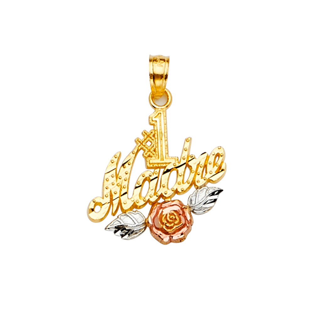 14K Tri Color Gold Madre Pendant
