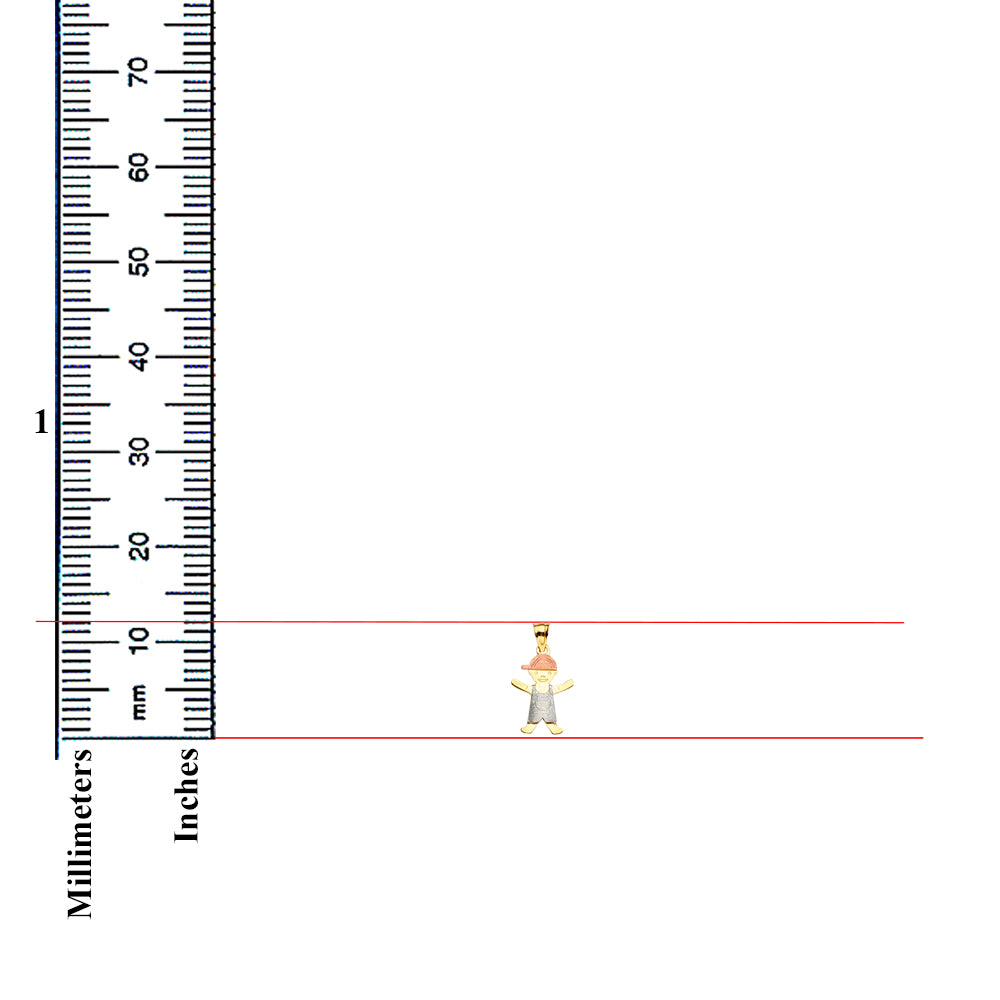 14K Tri Color Gold Boy Pendant