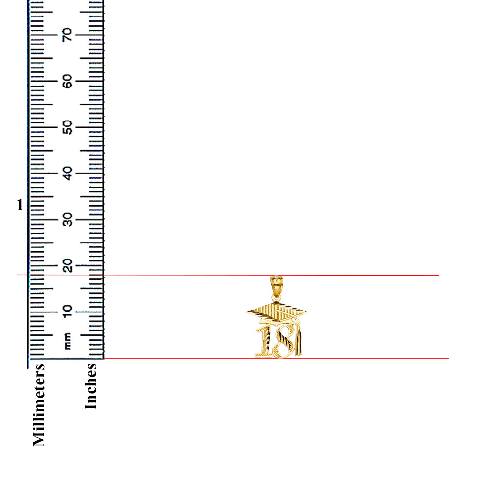 14K Yellow Gold Graduation Pendant w/Year