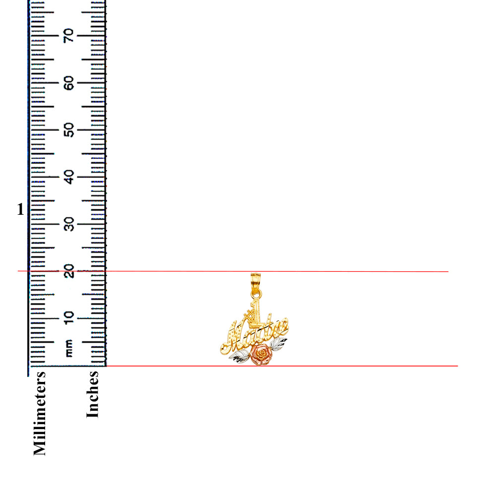 14K Tri Color Gold Madre Pendant
