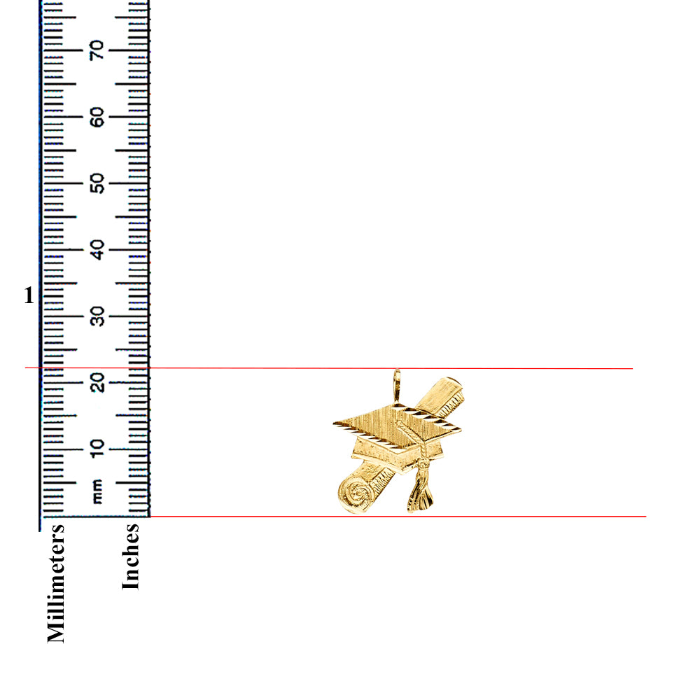 14K Yellow Gold Graduation Pendant