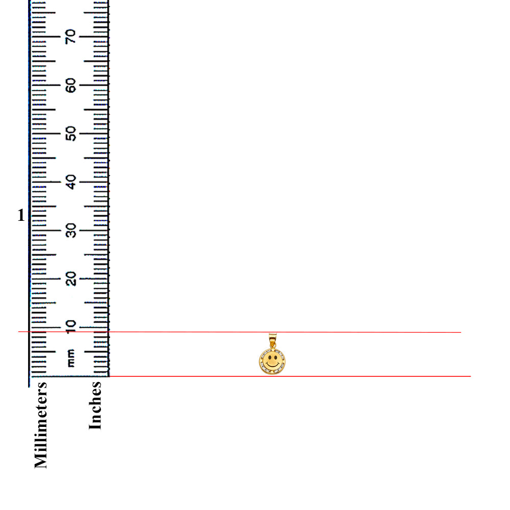 14K Yellow Gold Cubic Zirconia Smile Pendant