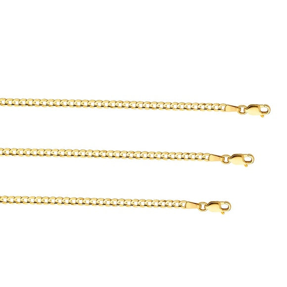 14k Yellow 4 mm Cuban Concave Chain - 24"