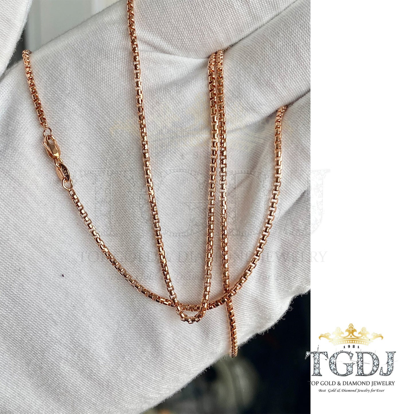 Gold Box Chian - 14K Yellow Gold 1.8MM Box Chain Yellow / White / Rose Gold Round Box D.C Chain Necklace 16-24"