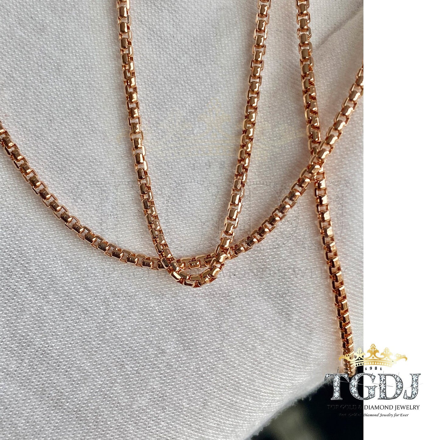 Gold Box Chian - 14K Yellow Gold 1.8MM Box Chain Yellow / White / Rose Gold Round Box D.C Chain Necklace 16-24"