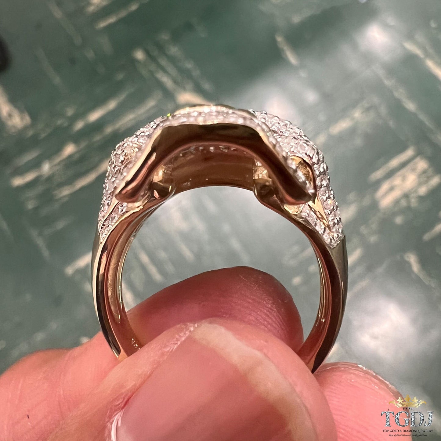 10K Yellow Gold 1.71 Ct Diamond Skull Mens Ring -12Gram. DImaond Skull Rings, Mens Skull Rings