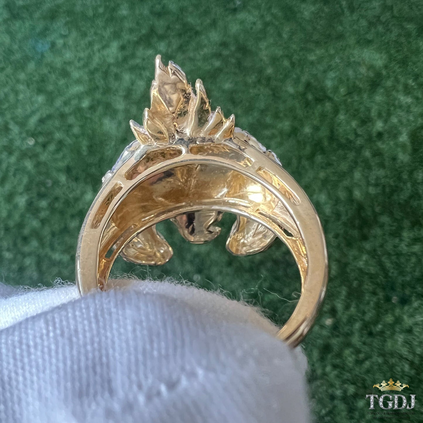 10K Yellow Gold Double Headed Eagle Ring, Diamond Ring Men, Men's Diamond Rings, Men Signet Ring, Eagle Ring, Double-headed Eagle Jewellery