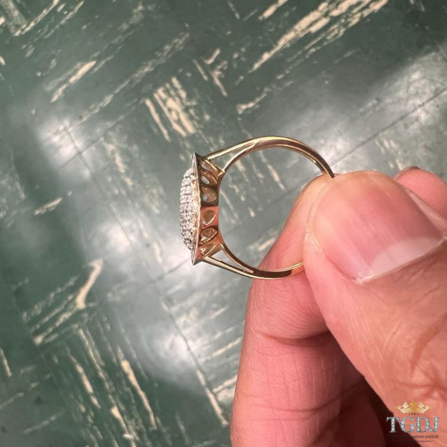 10k Yellow Gold Heart Diamond Ring, 0.35 dwt Round Heart Diamond Promise Ring, Hip Hop Diamond Heart Ring, Women Heart Ring, Gift for Him
