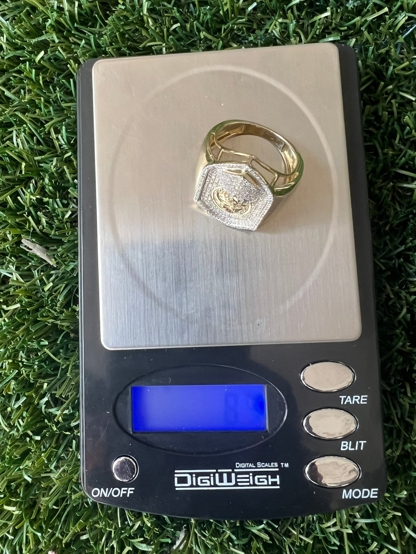 10K Yellow Gold Eagle Finger Ring for Men, Diamond Mens Ring, Eagle Signet Ring, Animal Real Diamond Ring, Eagle Head Finger Ring, 8.3 Gram