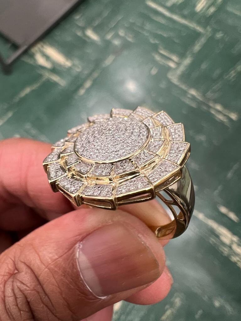 0.37 Ct Diamond Ring | 10k Gold Ring For Men | | Hip-Hop Diamond Ring | Hip-Hop Mens Diamond Ring 6.21 Grams | Big ring | Gift For Him