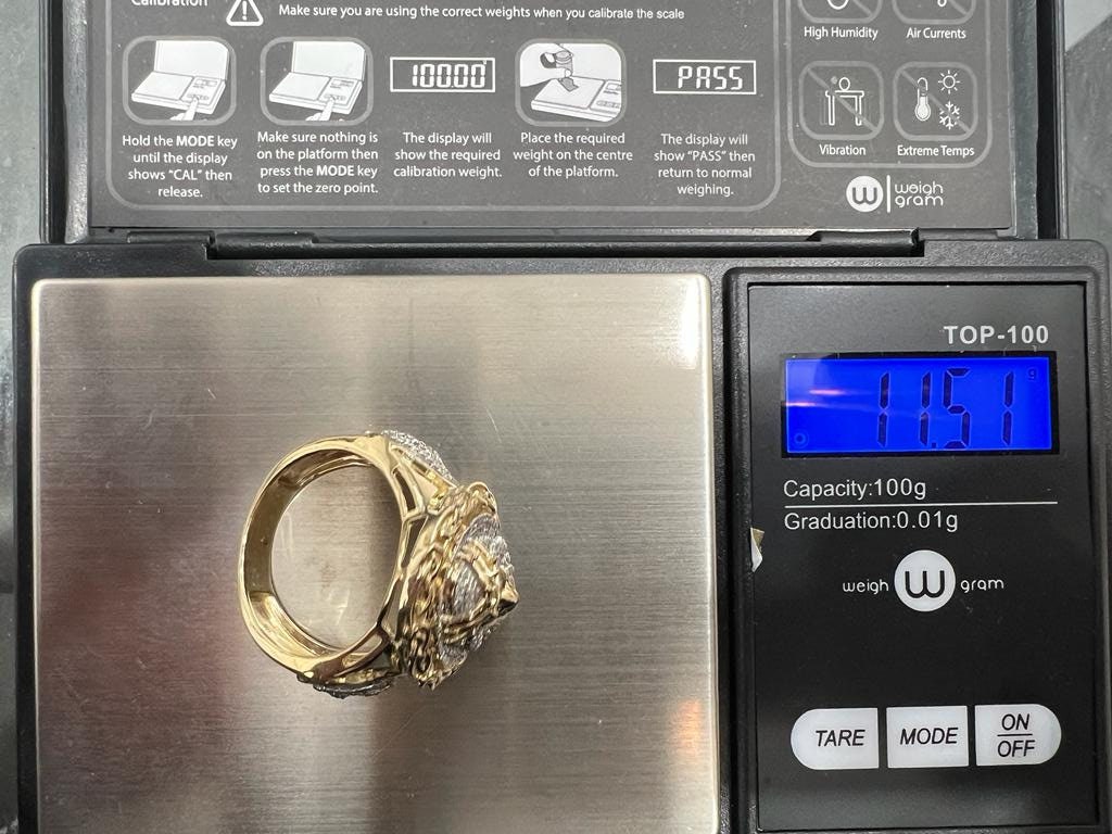 10k Solid Yellow Gold Diamond Jesus Head Face Men's Rings, Religious Faith Inspiration Jesus Mens Diamond Ring 0.40 ct 11.51 Grams Size 10