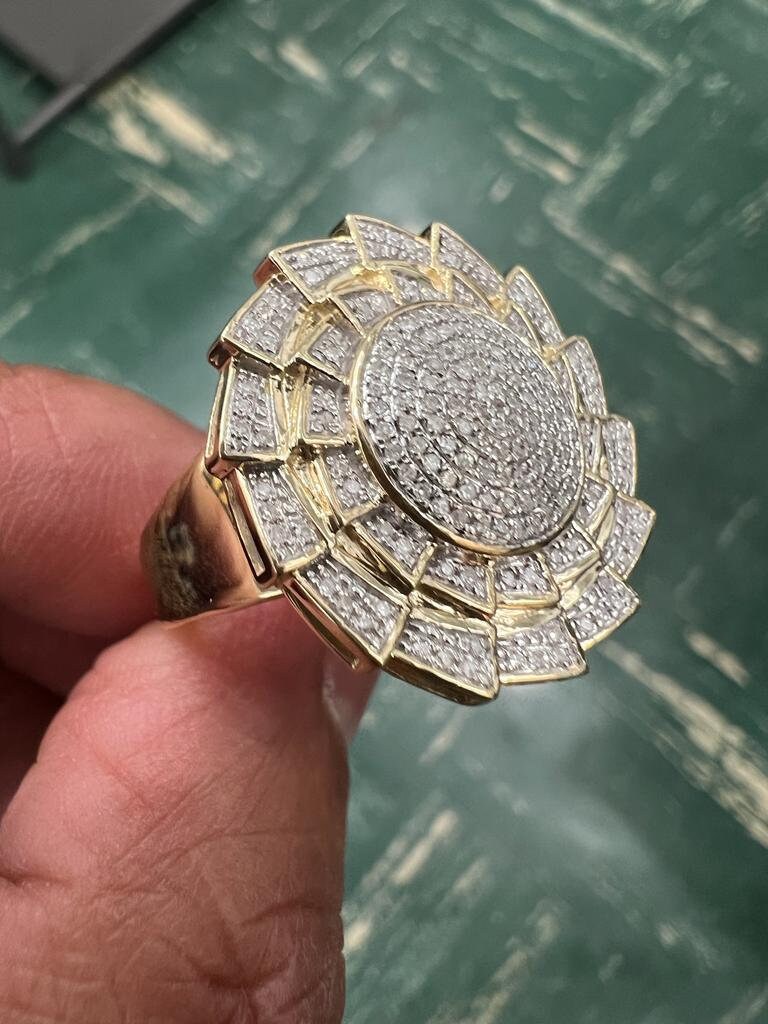 0.37 Ct Diamond Ring | 10k Gold Ring For Men | | Hip-Hop Diamond Ring | Hip-Hop Mens Diamond Ring 6.21 Grams | Big ring | Gift For Him