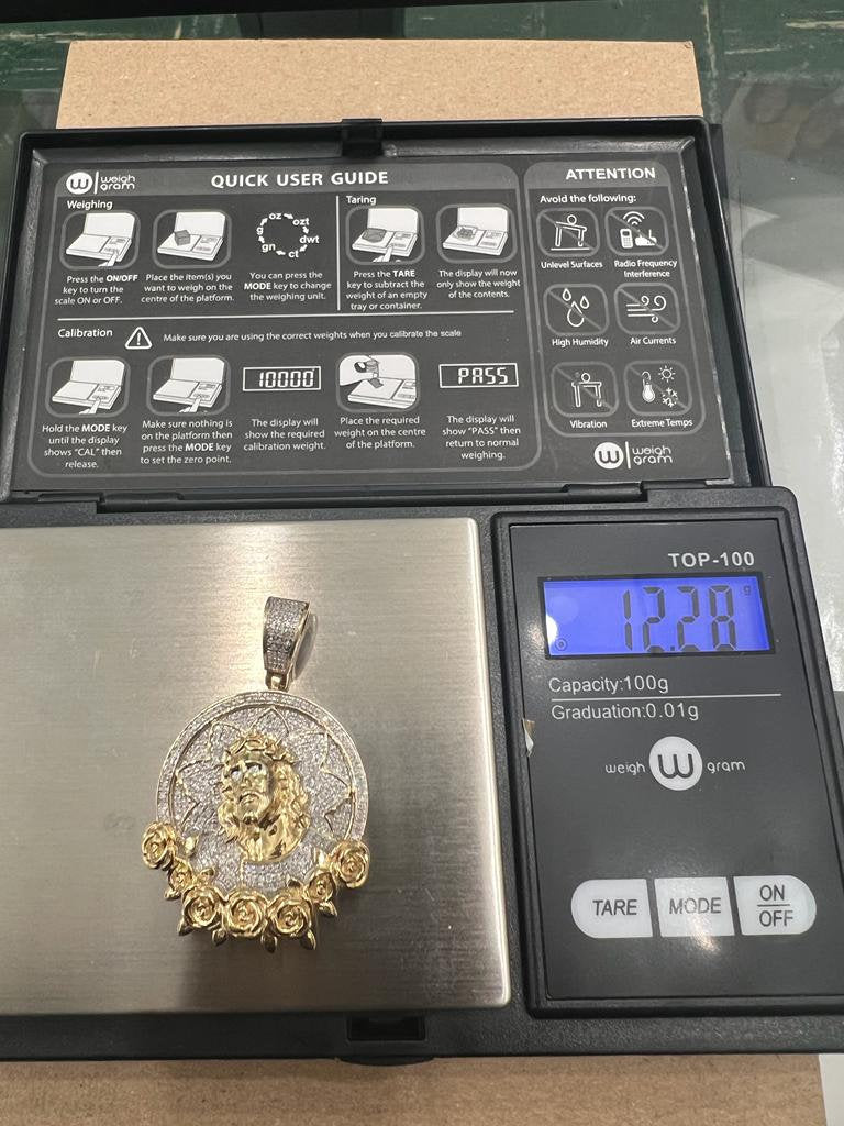 Jesus Head Pendant, 10k Yellow Gold 0.42 CT Diamond Jesus face Religious Pendant, Jesus Head Pendant For Men, Jesus Christ Piece Pendant