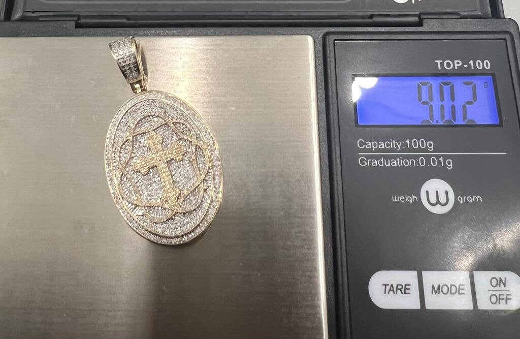 Men Medallion Cross Crucifix Jesus Christ Pendant, 10K Gold 0.86 CT Diamond Cross Religious Charm, Crucifix Cross Pendant, Gift for Him