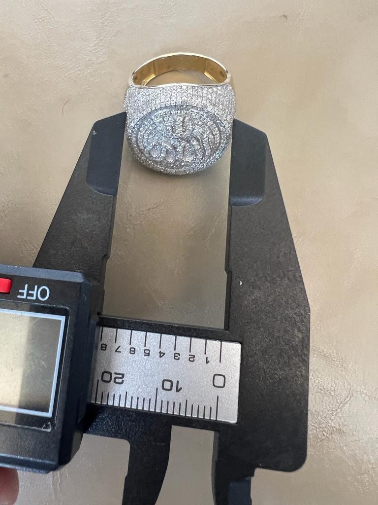 10k Yellow Gold 1.76ct Allah Diamond Ring | Islamic Pinky Ring Band | Islamic Jewelry | Mens Diamond Ring | Big Islamic Ring | Muslim Ring