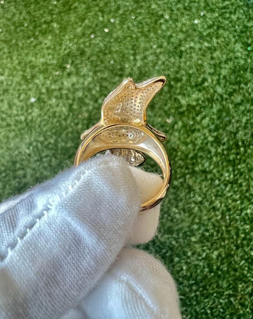 10K Solid Yellow Gold Diamond Ring for Men 1.56 ct Pillsbury Dough Boy Band Ring, Signet Mens Ring, Mens Ring, Statement Ring, Gift for Him
