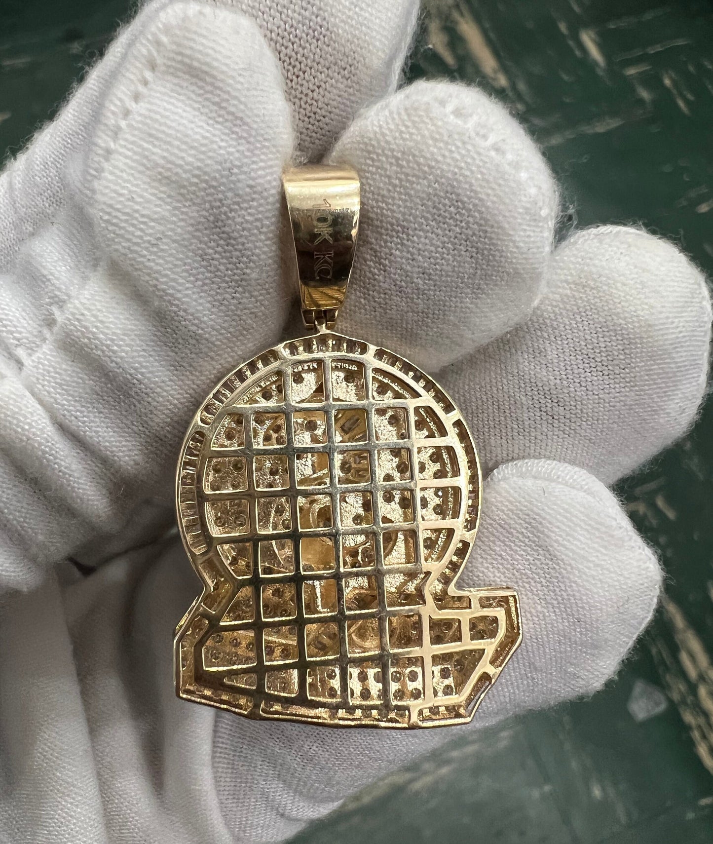 Real Diamond 3.13ct Money Sign with Cash Pendant,10k Yellow gold Money Sign Pendant, Custom Diamond Money Pendant, 14K Solid Gold Pendant