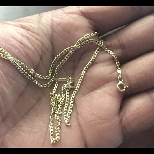 14k Yellow Gold 2mm Cuban Chain 18”