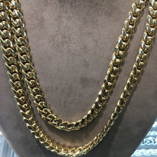 14k Yellow Gold  12mm Miami cuban 26"