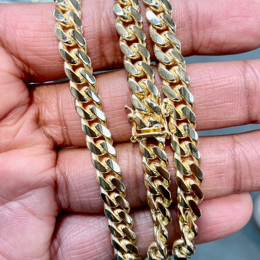 Men’s 14k Solid Gold 6.9mm Miami Cuban Chain 26”