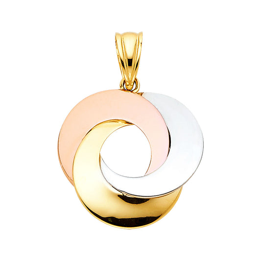 14K Tri Color Gold #1 Mom Pendant