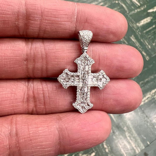 Diamond Cross - 14K Gold 1 Ct Diamond Cross Necklace, Natural Diamond Pendant, Real Diamond Necklace, Unisex